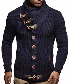 Leif Nelson Herren Strickjacke Schalkragen Slim Fit Winter-Freizeit-Jacke Moderne Männer Pulli Grobstrick Sweatjacke Langarm Hoodie-Pullover Schwarz/Dunkel Blau Leif Nelson Herren Strickjacke Schalkragen Slim Fit Winter-Freizeit-Jacke Moderne Männer Pulli Grobstrick Sweatjacke Langarm Hoodie-Pullover Schwarz/Dunkel Blau