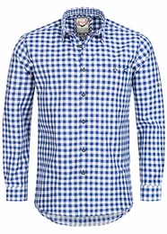 Trachtenhemd OC-Franzl kariert modern Fit L Blau