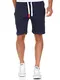 Amaci&Sons Herren Shorts Kurze Hose Bermuda Sweatshorts Kordel Jogginghose Sporthose 8004 Navyblau M
