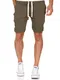 Amaci&Sons Herren Shorts Kurze Hose Bermuda Sweatshorts Kordel Jogginghose Sporthose 8004 Khaki L
