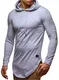 Leif Nelson Herren Kapuzenpullover Slim Fit Baumwolle-Anteil Moderner weißer Herren Hoodie-Sweatshirt-Pulli Langarm Herren schwarzer Pullover-Shirt mit Kapuze LN6369 Grau Medium