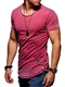 Ombre-Eight Herren Oversize T-Shirt Crew-Neck O-210 [Rot, M]