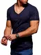 Ombre-Eight Herren Oversize T-Shirt MA-1 V-Neck O-212 [Navy, XL]