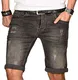 A. Salvarini Herren Designer Jeans Short Kurze Hose Slim Sommer Shorts Bermuda, Grau Washed, W32