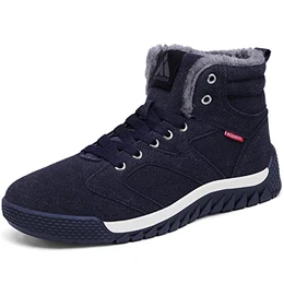 Herren Winterschuhe Warm Gefüttert Schneestiefel Winter Outdoor Boots Winterstiefel, Dunkel Blau, 39