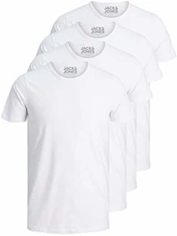 T Shirts Männer Basic 4er Pack Rundhals Jack and Jones Tshirt Herren, T-Shirt Herren Tshirt Set, T-Shirts für Herren Tshirt, T Shirt Weiß Herren, T Shirt Herren