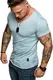 Amaci&Sons Oversize Herren Vintage T-Shirt V-Neck Basic V-Ausschnitt Shirt 6007 Türkis S