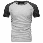 Amaci&Sons Oversize Doppel Farbig Herren Slim-Fit Crew Neck Basic T-Shirt Rundhals (1-0004) Grau/Anthrazit (1-0004) Amaci&Sons Oversize Doppel Farbig Herren Slim-Fit Crew Neck Basic T-Shirt Rundhals (1-0004) Grau/Anthrazit (1-0004)