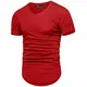 Amaci&Sons Oversize Herren Slim-Fit V-Neck Basic T-Shirt V-Ausschnitt 1-0003 Rot M