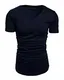 REPUBLIX Oversize Herren Slim-Fit V-Neck Basic Sommer T-Shirt V-Ausschnitt R-0004 Navyblau M