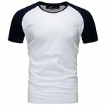 Amaci&Sons Oversize Doppel Farbig Herren Slim-Fit Crew Neck Basic T-Shirt Rundhals (1-0004) Weiß/Navyblau (1-0004) Amaci&Sons Oversize Doppel Farbig Herren Slim-Fit Crew Neck Basic T-Shirt Rundhals (1-0004) Weiß/Navyblau (1-0004)