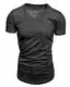 REPUBLIX Oversize Herren Slim-Fit V-Neck Basic Sommer T-Shirt V-Ausschnitt R-0004 Anthrazit Melange M