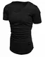 REPUBLIX Oversize Herren Slim-Fit V-Neck Basic Sommer T-Shirt V-Ausschnitt R-0004 Schwarz M