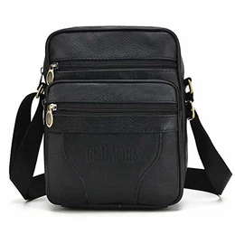 Herren-Umhängetasche, echtes Leder, Messenger-Bag, Umhängetasche, Business-Geldbörse