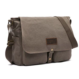 Herren Schultertasche,Leinwand Umhängetaschen,Canvas 15.6 Laptop Tasche,Schulranzen, für Schule und Arbeits. Große Größe.