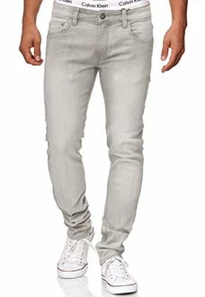 Indicode Herren Texas Jeanshose aus Baumwoll-Mischung mit Stretch Lt Grey