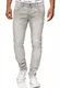 Indicode Herren Texas Jeanshose aus Baumwoll-Mischung mit Stretch   Denim Herrenjeans Lt Grey 32/32