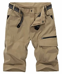 Herren Militär Shorts Cargo Bermuda Freizeithose Halblang Hose Lässig Sommerhose Arbeitshose Bundeswehr Tactical Shorts Männer Kurz Jagdhose Khaki 32