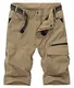 KEFITEVD Herren Militär Shorts Cargo Bermuda Freizeithose Halblang Hose Lässig Sommerhose Arbeitshose Bundeswehr Tactical Shorts Männer Kurz Jagdhose Khaki 32