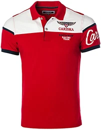 Kurzarm Poloshirt für Herren M, Red 100% Baumwolle • Herren Polo Shirt mit Stickerei • Regular Fit Shirt mit angenehmen Büro und Freizeit