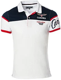 Kurzarm Poloshirt für Herren M, Weiß 100% Baumwolle • Herren Polo Shirt mit Stickerei • Regular Fit Shirt mit angenehmen Büro und Freizeit