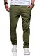 Ombre-Eight Herren Chinohose Slim Fit Chino Hose Jeans J-103 [Khaki, W32/L32]