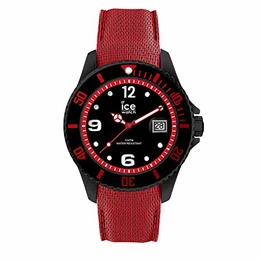 - ICE steel Black red - Schwarze Herrenuhr mit Silikonarmband - 015782 (Large)