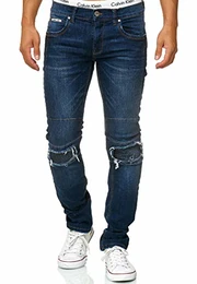 Herren Nevada Jeanshose aus Baumwolle mit Stretch-Anteil Herrenjeans Destroyed Look Denim Stretch Jeans Hose Herrenhose Regular fit Straight Men Pants f. Männer Blue 31/32
