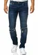 Indicode Herren Nevada Jeanshose aus Baumwolle mit Stretch-Anteil   Herrenjeans Destroyed Look Denim Stretch Jeans Hose Herrenhose Regular fit Straight Men Pants f. Männer Blue 32/34