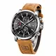 BENYAR Herren Uhr Chronograph Analogue Quartz Uhr Männer Business Schwarz Zifferblatt Armbanduhr mit Leder Armband Braun