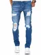 Amaci&Sons Herren Strech Destroyed Slim Fit Denim Jeans Hose 7994 Hellblau W32/L32