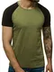 OZONEE Herren T-Shirt T Shirt Tshirt Kurzarm Kurzarmshirt Tee Top Sport Sportswear Rundhals U-Neck Rundhalsausschnitt Aufdruck Motiv Print O/1176 GRÜN S