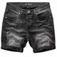 Amaci&Sons Herren Destroyed Jeans Shorts Kurze Denim Bermuda Krempel Stretch Hose Regular Fit 7991 Schwarz W30