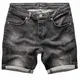 Amaci&Sons Herren Destroyed Jeans Shorts Kurze Denim Bermuda Krempel Stretch Hose Regular Fit 7991 Anthrazit W30