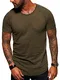 behype. Herren Oversize Kurzarm Basic T-Shirt Rundhals O-Neck Shirt 20-1751 Khaki M