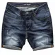Amaci&Sons Herren Destroyed Jeans Shorts Kurze Denim Bermuda Krempel Stretch Hose Regular Fit 7991 Dunkelblau W30