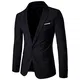 Allthemen Sakko Herren Slim Fit Anzugjacke EIN Knopf Sakko für Business Schwarz Medium