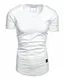 REPUBLIX Oversize Herren Slim-Fit V-Neck Basic Sommer T-Shirt V-Ausschnitt R-0004 Weiß XL