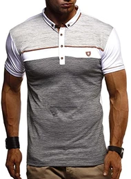 Herren Sommer T-Shirt Polo Kragen Slim Fit Baumwolle-Anteil Basic schwarzes Männer Poloshirts Longsleeve-Sweatshirt Kurzarm Weißes Kurzarmshirts lang LN1420 Weiss Medium