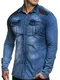 Tazzio Körperbetontes Jeans Hemd 16312 (M, 14602-Blau)