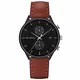 PAUL HEWITT Chronograph Herren Chrono Line Black Sunray - Herren Chronograph Edelstahl (Schwarz), Armbanduhr Männer mit Stoppuhr und Lederarmband (Braun), schwarzes Ziffernblatt
