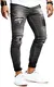 Leif Nelson Herren Jeans Hose Jeanshose Stretch Schwarz Freizeithose Denim Slim Fit LN9940SC; W32L30, Schwarz