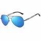 DUCO Unisex Fliegerbrille Polarisierte Sonnenbrille, Pilotenbrille mit Federscharnier, Etui und Putztuch, 3026 (Silber)