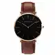 Herren Uhren,L'ananas Männer Minimalistischer Stil Wasserdicht Anolog Geschäft Quarz PU-Leder Sanft Armbanduhren Wrist Watches mit Geschenkbox (Braun+Roségold)