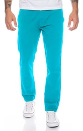 Herren Designer Chino Hose Regular Slim Chinohose, 30W / 34L, Hellblau