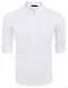 COOFANDY Herren Hemd Langarmshirt Leinenshirt aus Baumwollmischung Leinen Henley-Kragen Sommer Shirt für Männer Weiß M