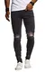 Leif Nelson Herren Jeans Hose Slim Fit Denim Blaue graue Lange Jeanshose für Männer Coole Jungen weiße Stretch Freizeithose Schwarze Cargo Chino Sommer Winter Basic LN9265 Schwarz W33/L32