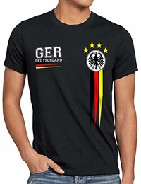 Deutschland Herren T-Shirt EM 2024 Germany Fußball Europameisterschaft Trikot Spieler, Größe:M, Farbe:Schwarz