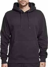 Herren Basic Terry Hoodie Kapuzenpullover, Black (Black 00007), L