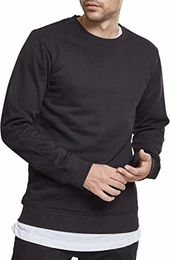 Herren Basic Terry Crew Sweatshirt, Schwarz (Black 00007), M